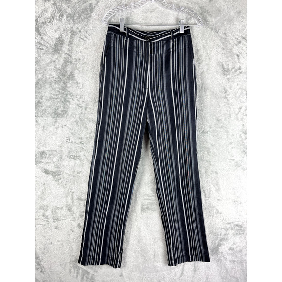 TheOpen Product Striped High Waisted Trousers Pants Slacks 27 Waist Quiet Luxury - Picture 2 of 16